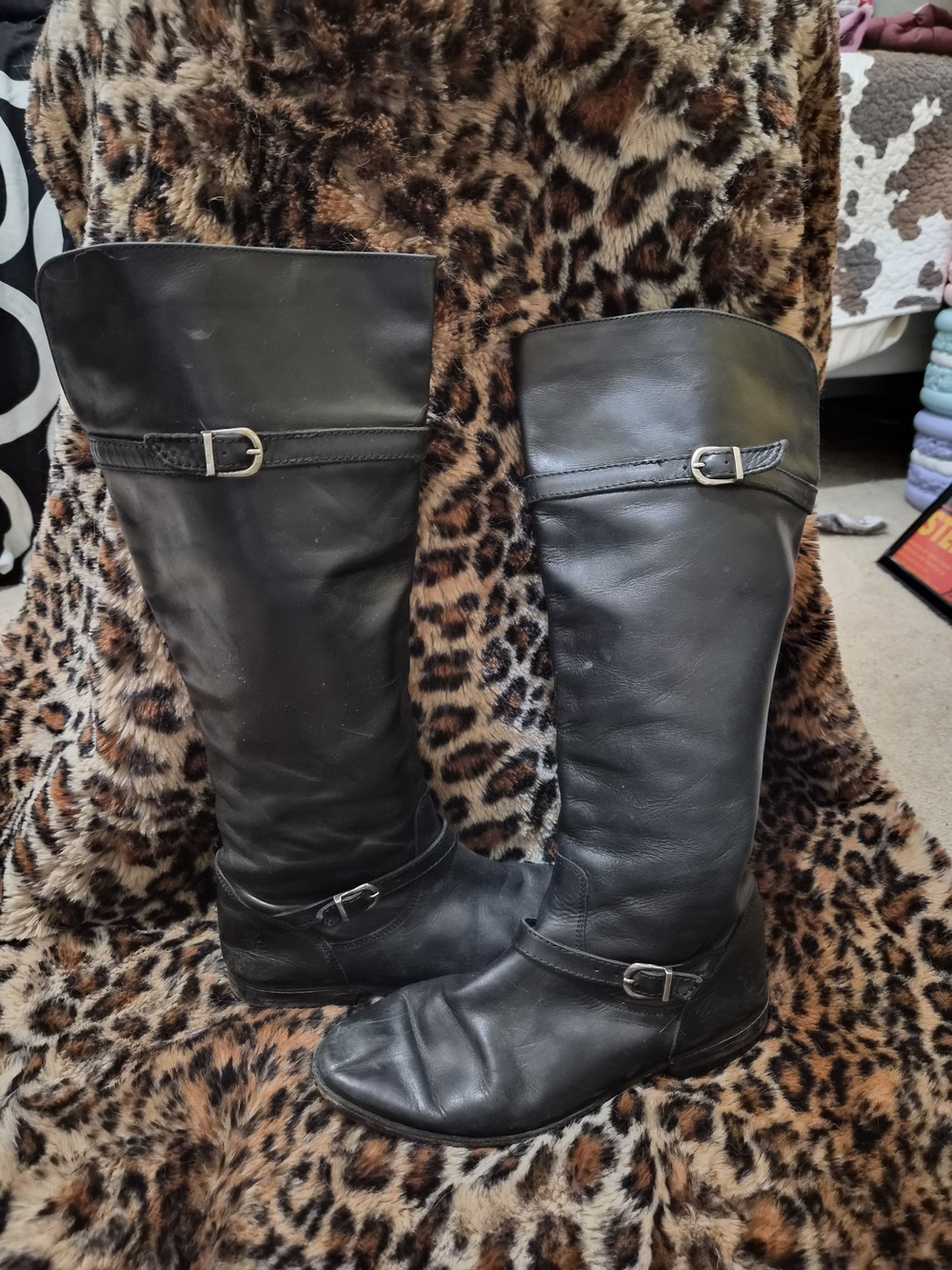Frye Black Over-the-Knee Leather Riding Boots